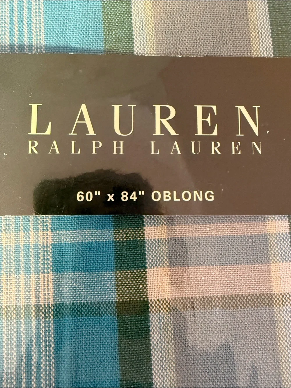 Lauren Ralph Lauren Plaid Cotton Tablecloth 60x84 Oblong Blue Green Red NWT